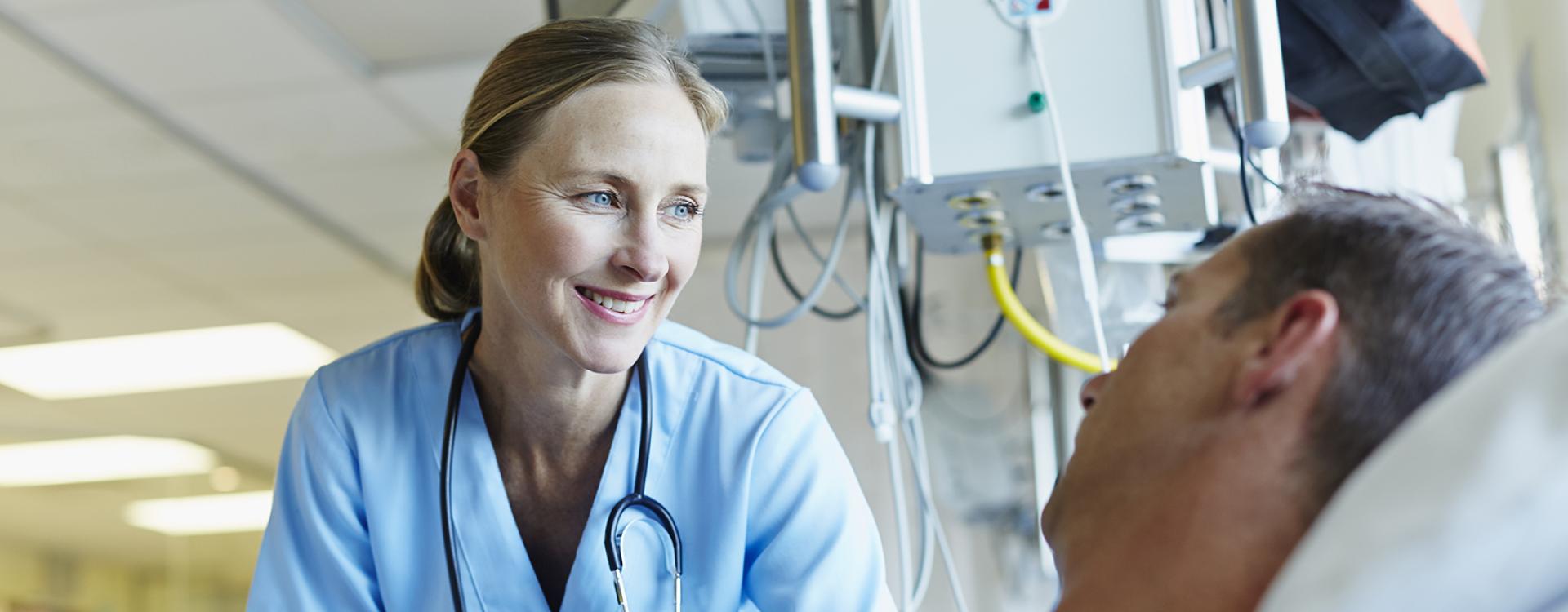 Provider and patient in hospital 